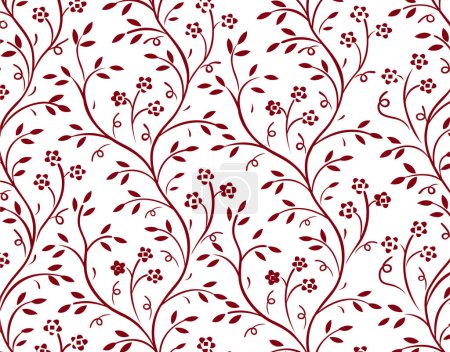 Téléchargez les photos : Motif sans couture avec des fleurs rouges sur un fond blanc. - en image libre de droit