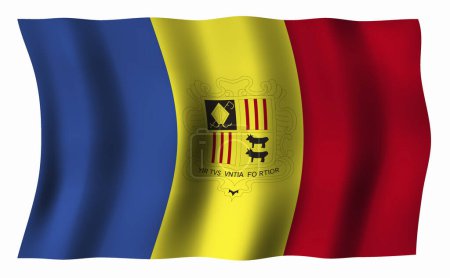 Foto de La bandera nacional de Andorra - Imagen libre de derechos