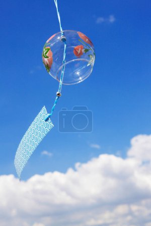 Photo for Colorful Japanese wind chimes in summer. - Royalty Free Image