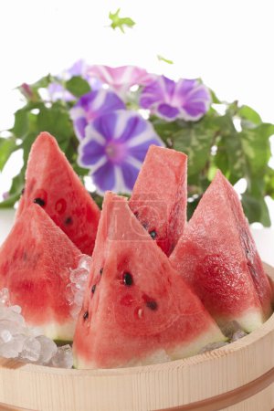 Photo for Fresh ripe watermelon in the bowl - Royalty Free Image