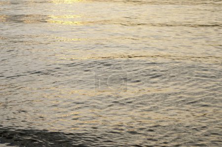 Téléchargez les photos : Magnifique coucher de soleil doré sur la mer sur fond de nature - en image libre de droit