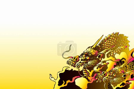 Téléchargez les photos : Dragons de style japonais, personnages de dessins animés asiatiques - en image libre de droit