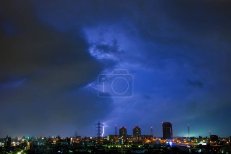 Photo for Lightning in the night sky - Royalty Free Image