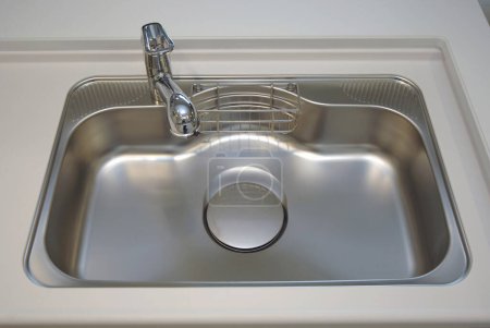 Photo for Modern clean sink   in kitchen - Royalty Free Image