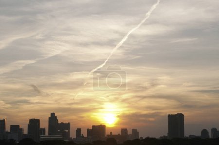 Photo for Sunset sky with clouds and city, beautiful sky - Royalty Free Image