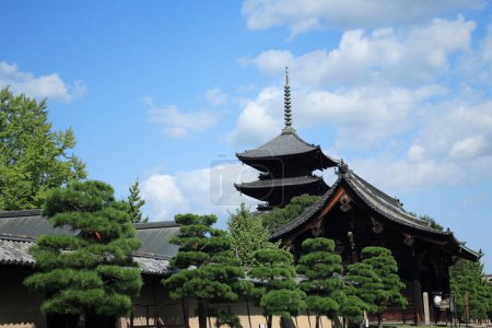 Téléchargez les photos : Vue du temple Horyu-ji, trésor national du Japon - en image libre de droit