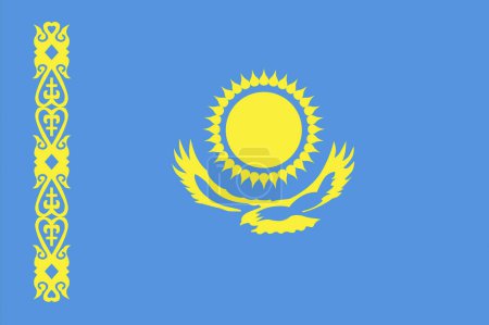 Foto de La bandera nacional de Kazajstán - Imagen libre de derechos