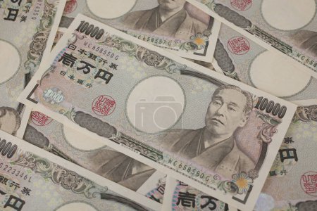 Photo for Japanese yen banknotes on background, close up - Royalty Free Image