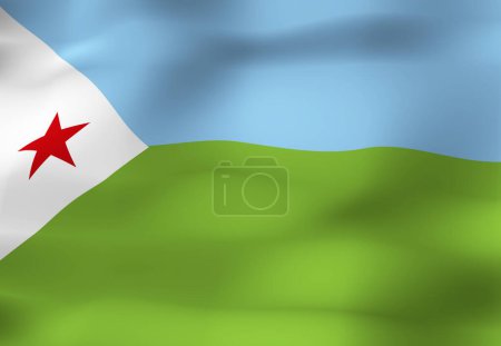 Foto de La bandera nacional de Djibouti - Imagen libre de derechos