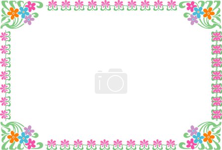 Photo for Decorative frame of beautiful flowers on white background - Royalty Free Image