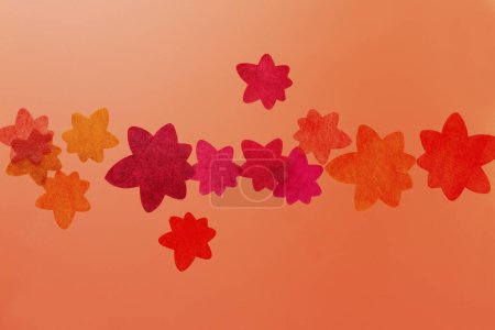 Colorful autumnally background with papercut autumn leaves 