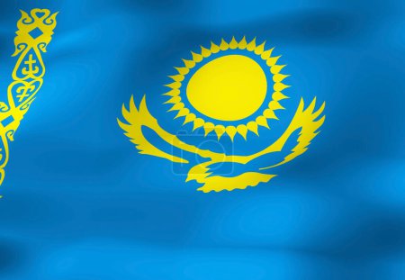 Foto de La bandera nacional de Kazajstán - Imagen libre de derechos