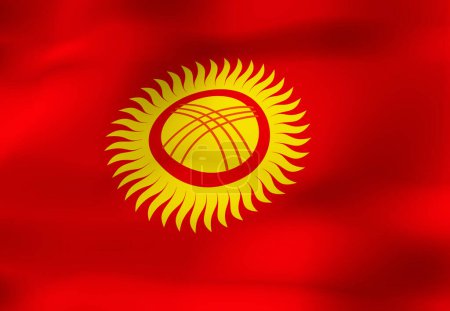 Téléchargez les photos : Le drapeau national du Kirghizistan - en image libre de droit