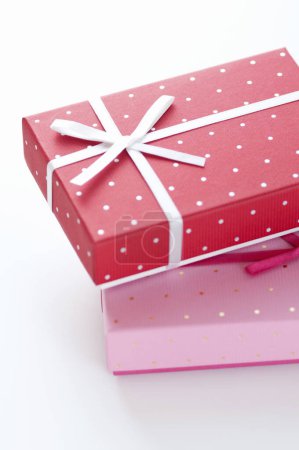 Photo for Gift boxes with ribbons and bows on white background, closeup - Royalty Free Image