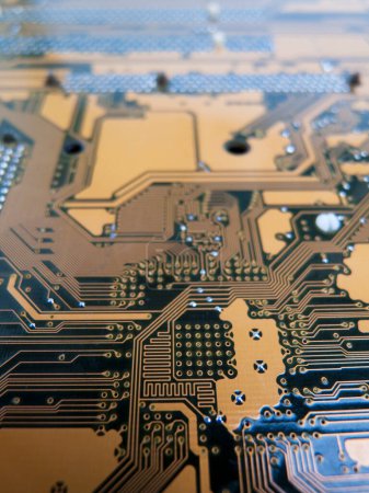 Photo for Closeup view of electronic circuit board texture - Royalty Free Image