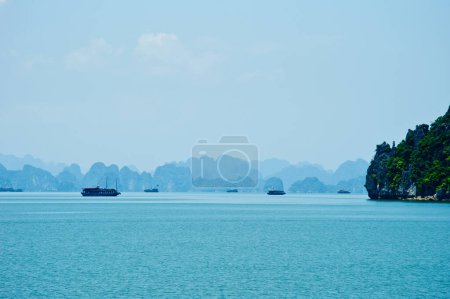 Photo for Scenic view of rock island in HaLong Bay, Vietnam, Southeast Asia - Royalty Free Image