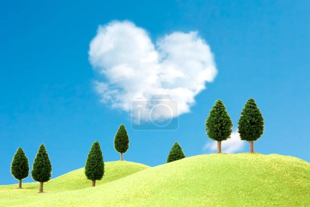 Photo for Miniature tree models, nature background - Royalty Free Image