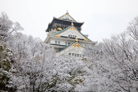 Photo for Osaka Castle and snow, Japan - Royalty Free Image