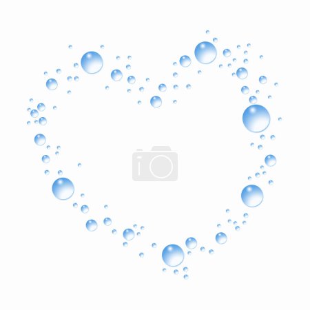 Foto de Forma de corazón gotas de agua aisladas sobre fondo blanco - Imagen libre de derechos