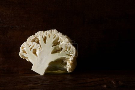 Photo for Close up of fresh cauliflower on the wooden surface. high quality photo - Royalty Free Image