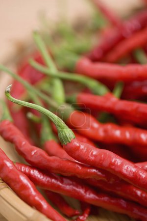 Photo for Red hot chili peppers on background, close up - Royalty Free Image