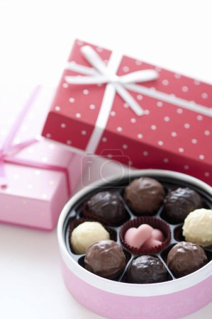 Photo for Box with chocolate candies, close up view - Royalty Free Image