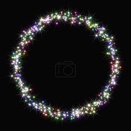Téléchargez les photos : Bright colorful christmas lights on black background. - en image libre de droit