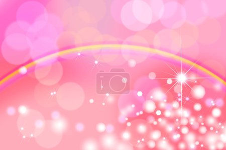 Téléchargez les photos : Un arc-en-ciel avec des lumières sur fond rose - en image libre de droit