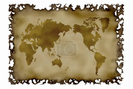 Téléchargez les photos : Illustration de l'ancienne carte du monde - en image libre de droit