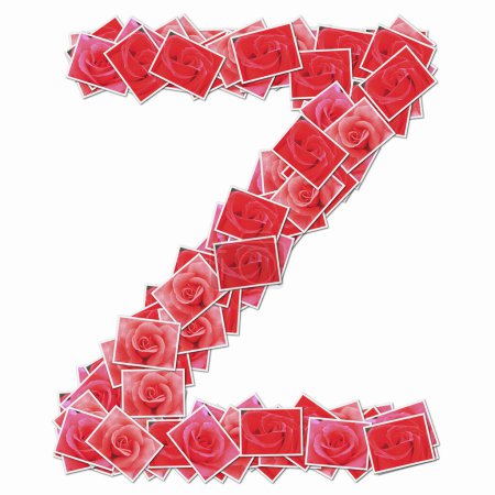 Téléchargez les photos : Symbole Z fait de cartes à jouer avec des roses rouges - en image libre de droit