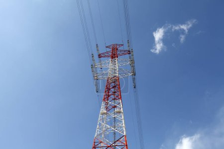Photo for High voltage tower with blue sky - Royalty Free Image