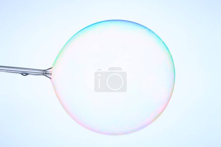 Foto de Burbuja de jabón sobre fondo blanco. de cerca - arriba - Imagen libre de derechos