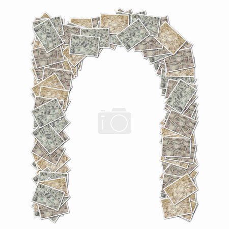 Photo for Symbol N made of playing cards with money bills - Royalty Free Image