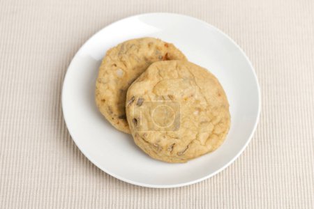 Photo for Plate with cookies on white background - Royalty Free Image