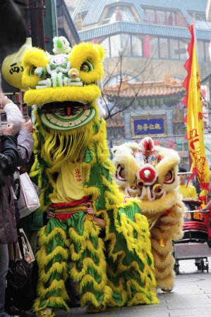 Foto de Desfile de Año Nuevo Chino en Chinatown región de Kanto-Koshinetsu, Japón - Imagen libre de derechos