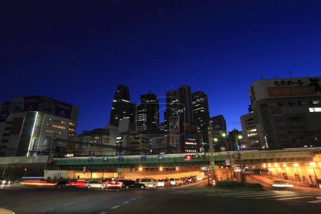 Photo for City at night background view, skyline - Royalty Free Image