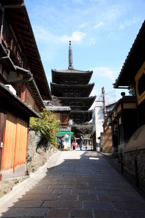 Photo for Beautiful , old Hokan-ji Temple - Yasaka-no-Tou, a buddhist temple near Sannenzaka with visitors - Royalty Free Image