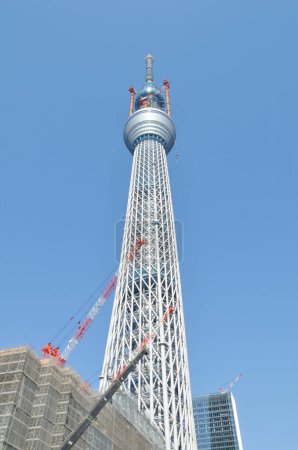 Foto de Edificio de torre de skytree de Tokio y cielo azul en Japón - Imagen libre de derechos