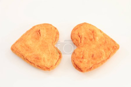 Photo for Heart shaped cookies on white background - Royalty Free Image