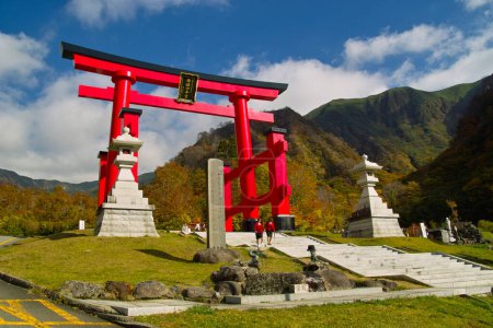 Red torii gate of Yudonosan Shrine