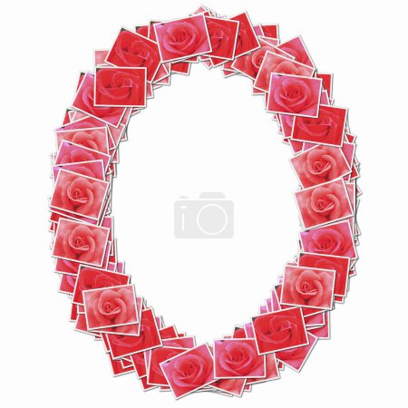 Photo for Symbol O made of playing cards with red roses - Royalty Free Image
