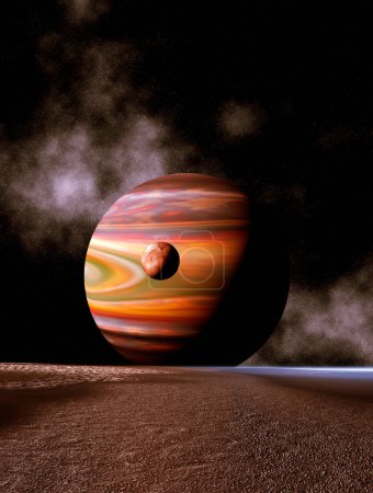 Photo for Planets in outer space, 3 d render - Royalty Free Image