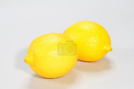 Foto de Montón de limones frescos aislados sobre fondo blanco - Imagen libre de derechos