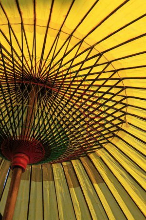 Photo for Traditional colorful Japanese umbrella, close up view - Royalty Free Image