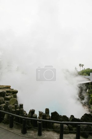 source chaude Hells of Beppu, un "lieu de beauté pittoresque" national dans la ville onsen de Beppu, ita, Japon