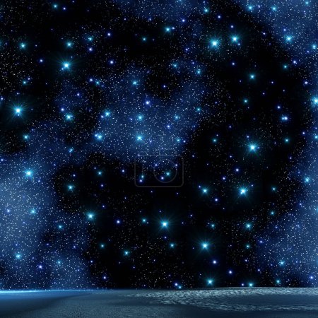 Foto de Cielo nocturno con estrellas azules - Imagen libre de derechos