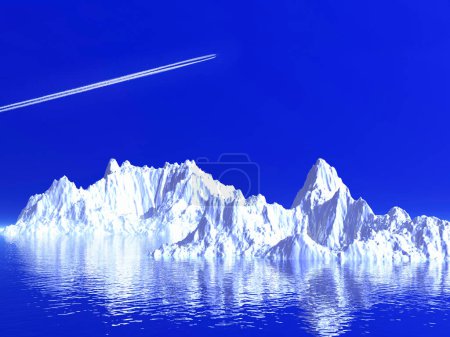 Téléchargez les photos : Fond naturel abstrait avec eau bleue et icebergs - en image libre de droit
