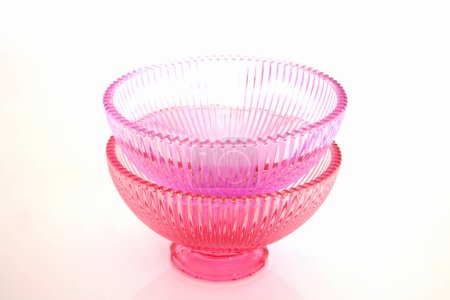 Photo for Two glass bowls on background, close up - Royalty Free Image