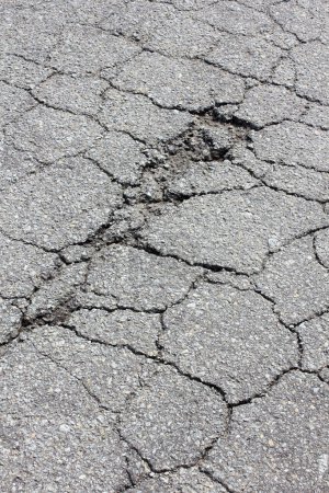 Foto de Textura de camino de asfalto agrietado fondo - Imagen libre de derechos