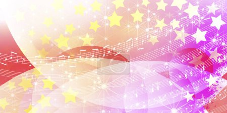 Photo for Abstract background with stars and music notes - Royalty Free Image